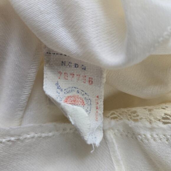 VTG Miss Elaine Ivory Lace Trim Sheer Maxi Dress M Coquette Bridal Romantic USA - Picture 8 of 10